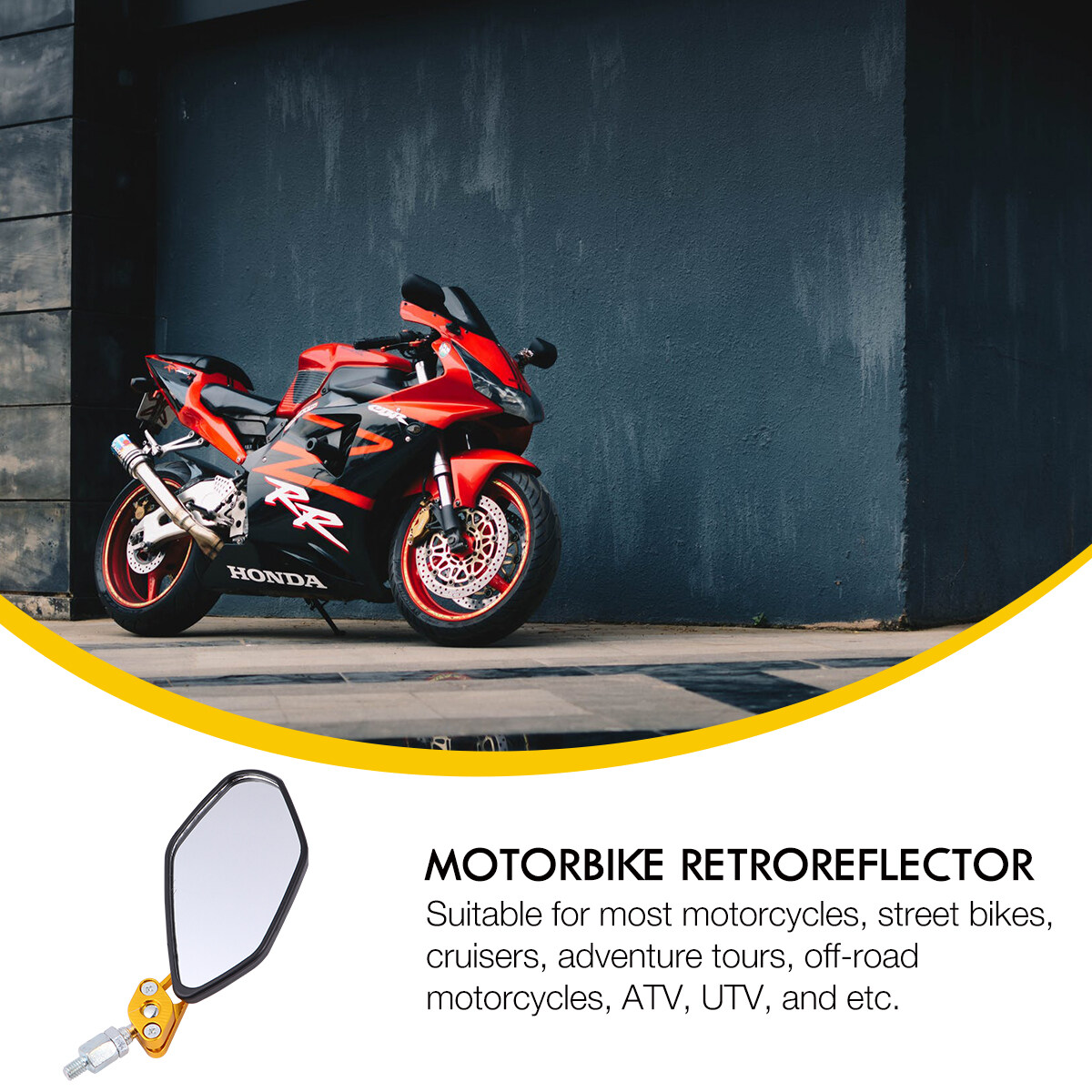 FRCOLOR  Moped Motorbike Mirror Rear View Adjustable Angle