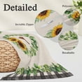 thumbnail image 3 of Spring Eucalyptus Sunflower Throw Pillow Covers, Farmhouse Birds Rustic Burlap Soft Breathable Pillow Cases with Invisible Zipper, Queen Size Pillowcases for Couch Bed Sofa Chair 20x30 Inches, 3 of 9