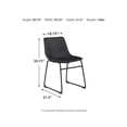 thumbnail image 7 of Signature Design by Ashley Centiar Mid Century Dining Room Bucket Chair, Set of 2, Black, 7 of 7