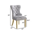 thumbnail image 3 of Double Tufted Black Velvet Side Chairs with Gold Stainless Steel Legs, 3 of 4