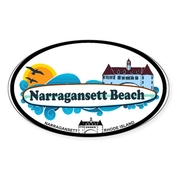 CafePress - Narragansett RI Surf Design - Sticker (Oval)
