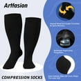 thumbnail image 3 of Compression Socks for Women, LOFIR 1 Pairs Medical Compression Socks, Circulation 20-30 mmHg Light Knee High Stockings for Men and Women - Best Support for Running, Nursing,Black, 5XL, 3 of 9