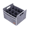 thumbnail image 3 of Portabotellas de vino, cesta para botellas de vino para vacaciones, regalo de vino de Navidad, caja de almacenamiento plegable para 12 botellas para, 3 of 9