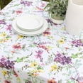 thumbnail image 4 of Floral Spring/Summer Durable Heavyweight Fabric Indoor Outdoor Tablecloth, Washable Table Cloth for Round Tables, Picnic/Patio Table Covers (70" Round, Antonia), 4 of 4