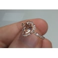 thumbnail image 3 of Bluebelljewels Pear Cut Peach Morganite 14K Rose Gold Finish Silver Engagement Wedding Halo Ring, 3 of 8