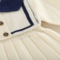 thumbnail image 4 of Baby Pleated Sweater Dress Contrast Color Long Sleeves One-piece, 4 of 6