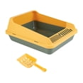 thumbnail image 4 of Arenero para gatos abierto por arriba, arenero para gatos con laterales altos y entrada baja, protección contra salpicaduras, arenero para gatos extra S Verde Amarillo, 4 of 8