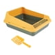 thumbnail image 5 of Bandeja de arena para gatos abierta, caja de arena para gatos de lado alto para gatos de interior, bandeja de arena para gatos, bandejas de arena para S Verde Amarillo, 5 of 8