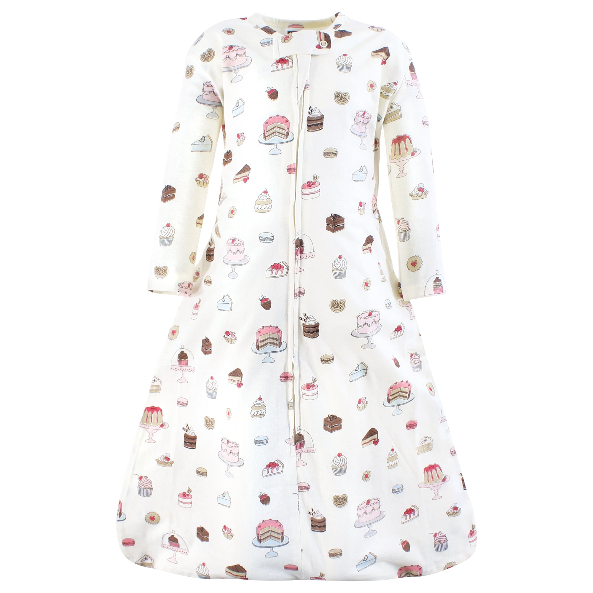 Hudson Baby Infant Girl Long Sleeve Cotton Jersey Sleeping Bag, Sweet Bakery, 0-6 Months
