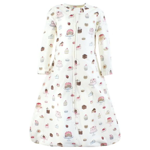 Hudson Baby Infant Girl Long Sleeve Cotton Jersey Sleeping Bag, Sweet Bakery, 0-6 Months