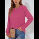thumbnail image 5 of Sudadera Informal de Cuello Redondo para Mujer, Larga, Corte Holgado, Cuello Alto, Forro Cómodo, Prendas de Moda para Otoño. Rojo L, 5 of 8