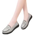 thumbnail image 3 of NOKIO Leather Shoes Anti Slip Women Single Shoes Comfortable To Work Women Shoe Fashion Shoes Black Flats Shoes Women's Dress Shoes Business Dressy Casual Shoes Ballet Flats Loafers, 3 of 6