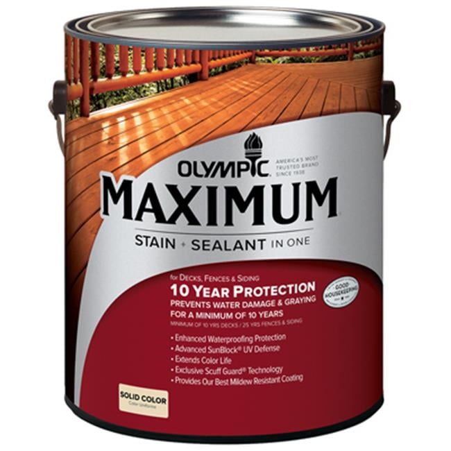 Olympic 79611A01 Gallon White Base Maximum Deck, Fence & Siding Stain