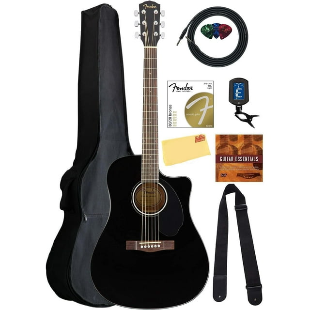 Guitarra acústica-eléctrica Fender CD-60SCE Solid Top Black