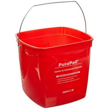- Impact Products PuraPail Square Utility Sanitizing Bucket Red, 6 qt., 7