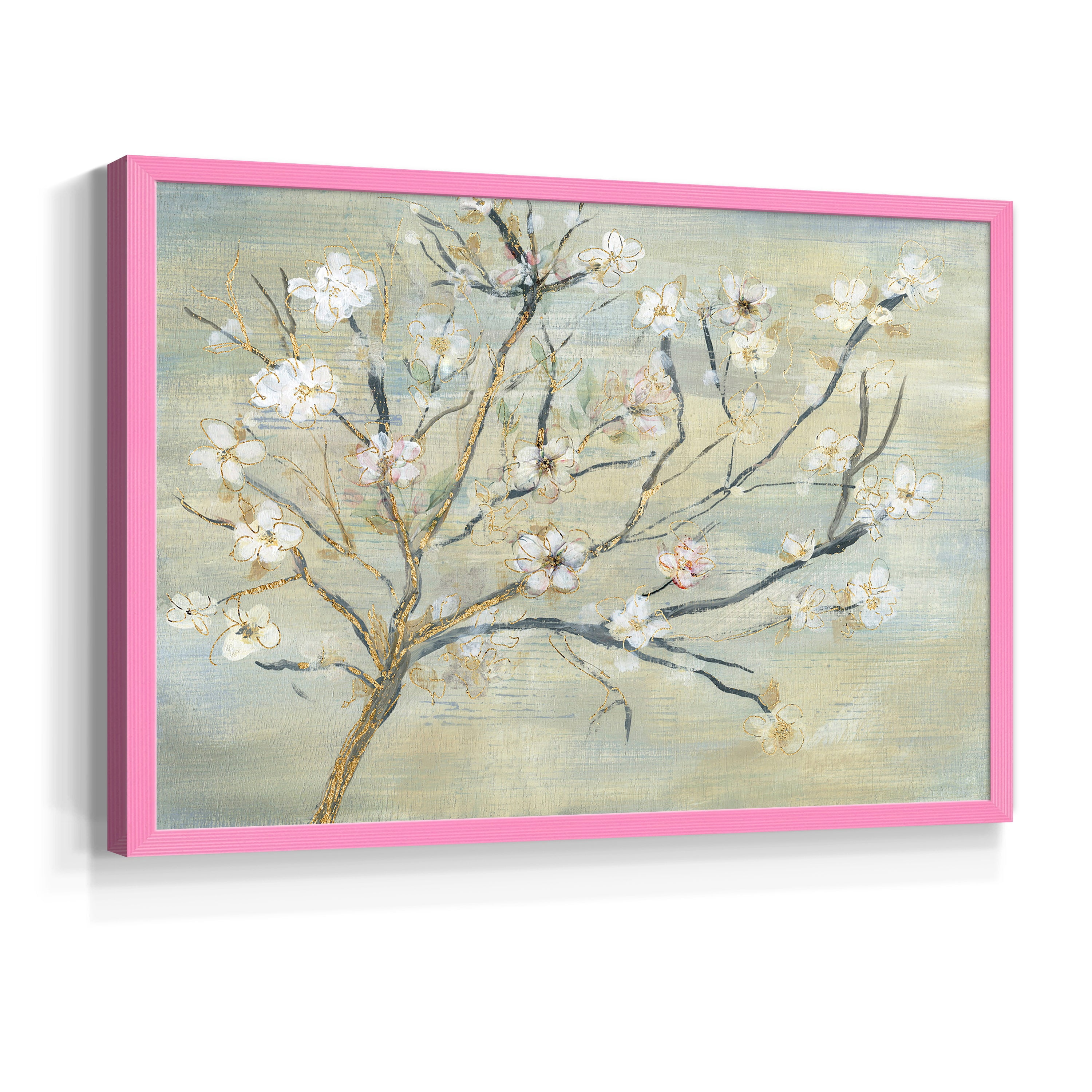 Blossoms & Spring Rain by Susan Jill - Restickable Framed Giclée Print