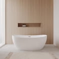 thumbnail image 2 of Rebecca 60 Inch Freestanding Bathtub in White with Brushed Nickel Drain and Overflow Trim, 2 of 8