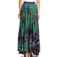 thumbnail image 2 of Sakkas Ester Womens Simple Boho Maxi Full circle Tie-dye Skirt with Elastic Waist - Green - One Size, 2 of 5