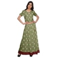 thumbnail image 1 of Moomaya Printed Cold Shoulder Cotton Crop Top Skirt Set Party Wear Ethnic Set, 1 of 6