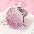 thumbnail image 7 of Mini Folding Makeup Mirrors Flowing Sands Pocket Mirror for Girls Women Double-Sided Sparkling Make Up Mirror Beauty Accessories, 7 of 7