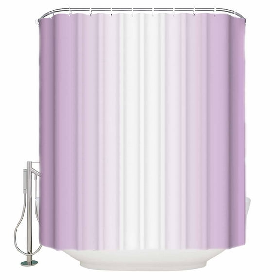 Fabric Shower Curtain Ombre Abstract Gradient Purple White Shower Curtains with 12 Hooks Waterproof Machine Washable Bath Curtains for Bathroom, 36 x 72in