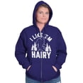 thumbnail image 3 of Like 'Em Hairy Bigfoot Legend Hoax Zip Hoodie Sweatshirt Women Brisco Brands L, 3 of 6