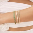 thumbnail image 3 of Baguette Emerald Tennis Bracelet 925 Silver Lab, Baguette Bracelet gift for her,Prong Set Emerald Tennis Bracelet,Layering Bracelet For Her, 3 of 3