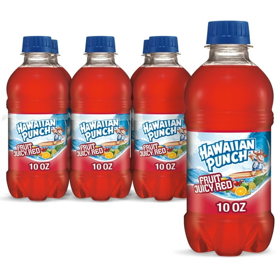 Hawaiian Punch Fruit Juicy Red Juice, 10 fl oz, 6 Count Bottles