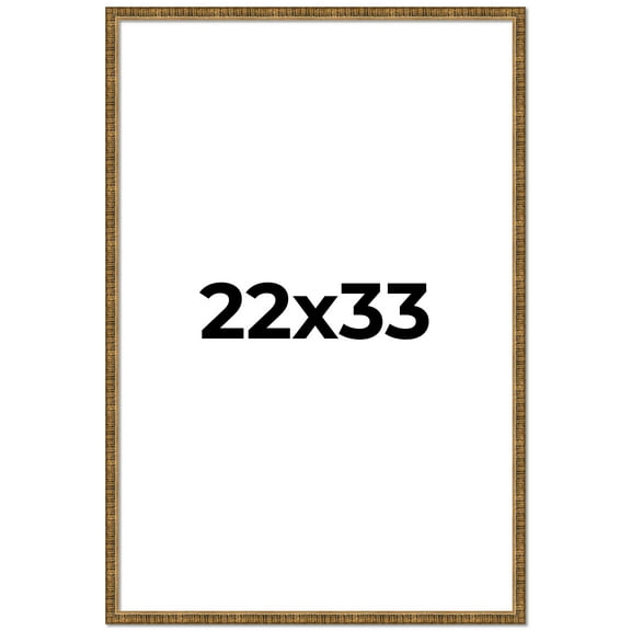 22x33 Frame Gold Picture Frame - Complete Modern Photo Frame Includes UV Acrylic Shatter Guard