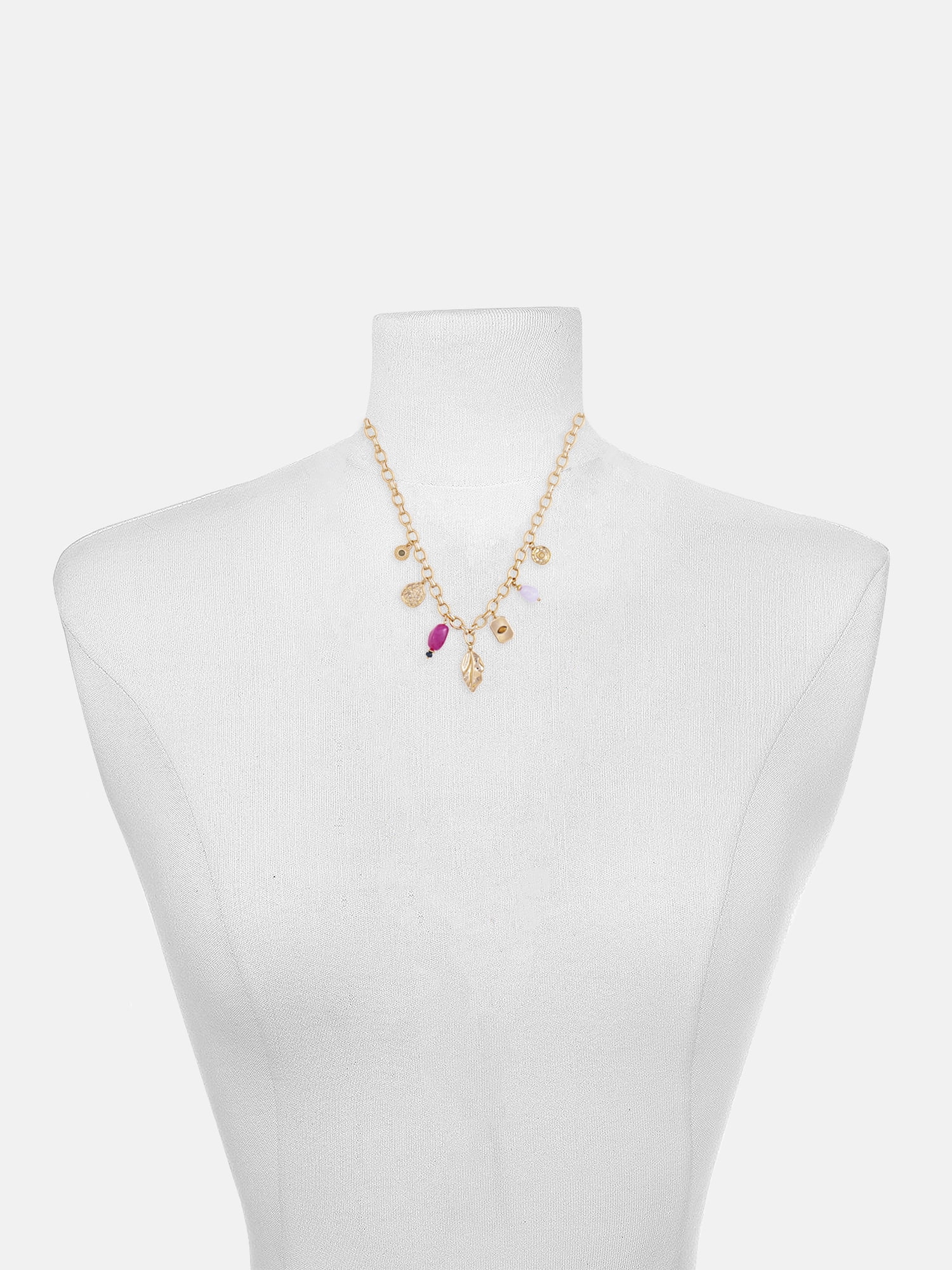 Scenario Women's Gold-Tone Multi-Charm Necklace