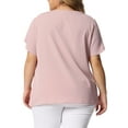 thumbnail image 3 of NOMADIC NOOK Women's Plus Size Work Pleated Short Sleeve Round Neck Tulip Sleeves Blouses, 3 of 6