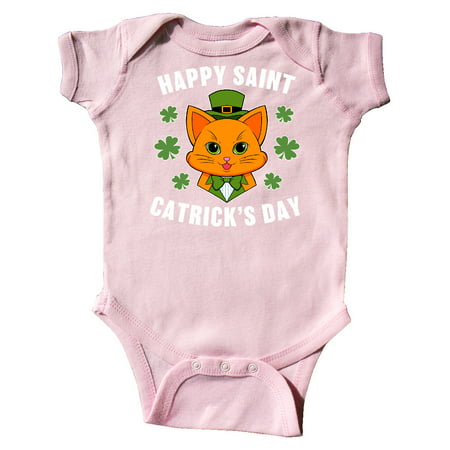 

Inktastic St. Patrick s Day Happy Saint Catrick s Day with Orange Cat Gift Baby Boy or Baby Girl Bodysuit