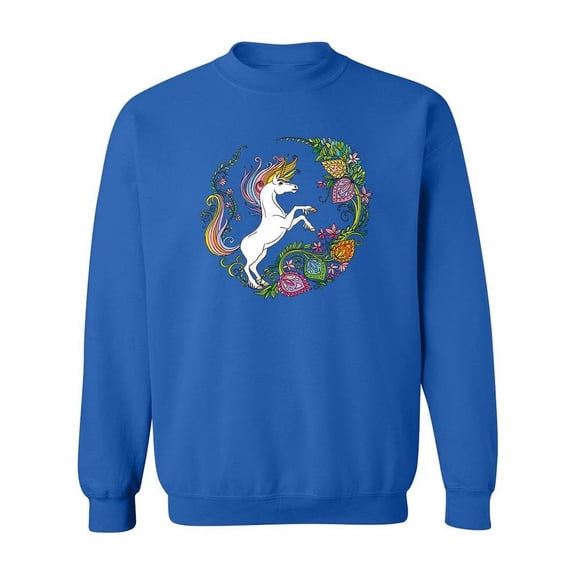 Amazing Unicorn With Flowers Sweatshirt Women -Image by Shutterstock, Female Medium
