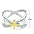thumbnail image 2 of Luxe Jewelry Designs Women's Gold IP Stainless Steel Cross Designed Ring with Sea Blue Crystals -, 2 of 4