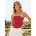 thumbnail image 3 of Bustier Sans Bretelles pour Femmes, Sans Manches, Couleur Unie, à Armatures, 3 of 8