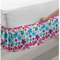 thumbnail image 2 of Colorful Bed Skirt, Print of Floral Theme Flowers Along Dots in Doodle Style on Plain Background, Elastic Bedskirt Dust Ruffle Wrap Around for Bedding Decor, 4 Sizes, Multicolor, by Ambesonne, 2 of 2