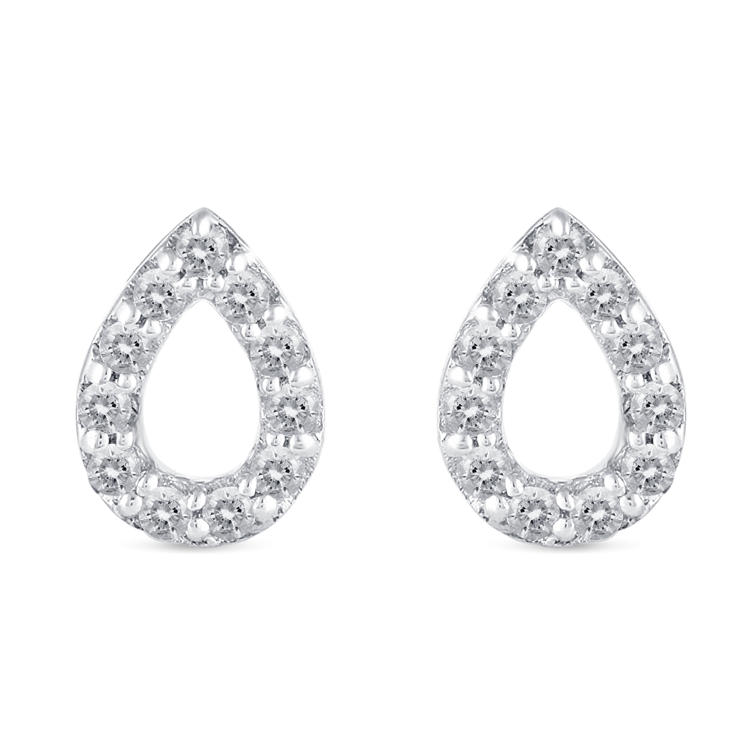 1/4 CTW Real Diamond Stud Earrings set in 925 Sterling Silver