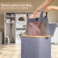 thumbnail image 3 of Laundry Hamper With Lid100l Large Hampers For Laundry With Handles, Foldable Laundry Basket With Removable Bagsfreestanding Laundry Hamper For Bedroom, 3 of 5