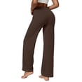 thumbnail image 2 of PInxai Wide Leg Pants Women High Elastic Waisted Loose Comfy Casual Workout Pants Running Yoga Pants Solid Color，Coffee，L, 2 of 5