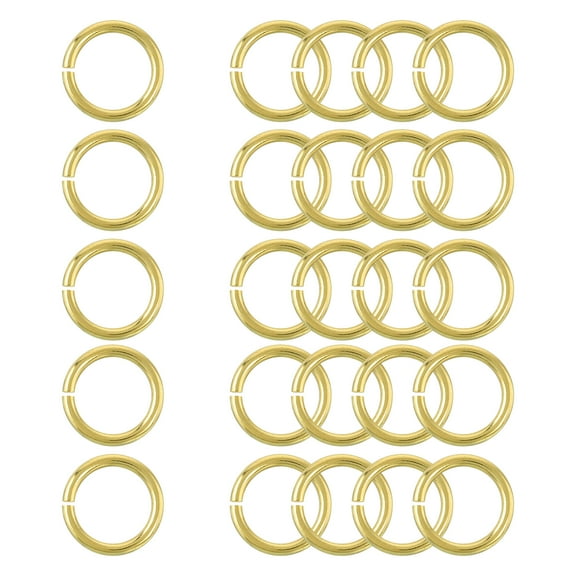 Uxcell 25Pack Open Jump Rings, 15mm/0.59" OD Brass Jump Ring Connectors 2mm Thick O Rings for Jewelry Making Keychain
