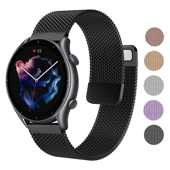 Compatible with Galaxy Watch 3 45mm/Samsung Galaxy Watch 46mm/Gear S3 Frontier/Classic Band, 22mm Stainless Steel Strap Replacement for Samsung Galaxy Watch