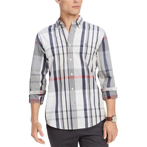 Camisa a cuadros Tommy Hilfiger para hombre Ajuste clásico con Botones multicolor extragrande
