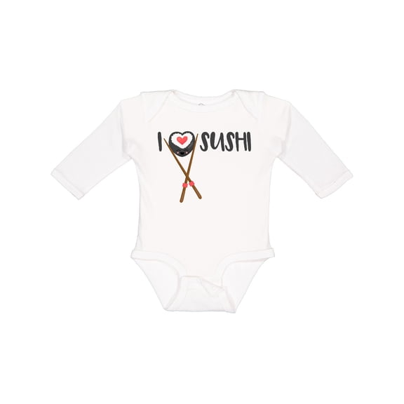 Inktastic Kawaii I love Sushi Boys or Girls Long Sleeve Baby Bodysuit