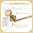 thumbnail image 4 of 4 Pcs Antique Brass Gold Bathroom Accessories Set Wall-Mounted Towel Rack & Towel Ring & Toilet Paper Holder & Robe Hook Vintage Bath Hardware Fixture, 4 of 6