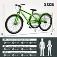thumbnail image 2 of Lilypelle Mountain Tricycle,26" Wheels 7 speed Bikes Unisex Adult Trikes,Apple Green, 2 of 11