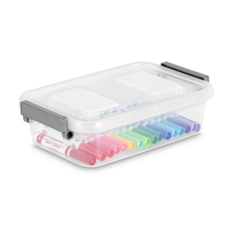 2 pack) Sterilite 2.7 Quart Modular Latch Box, Clear Plastic