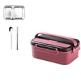 thumbnail image 1 of Portable Self-Heating Lunch Box | Insulated Food Container with Microwave & Refrigerator Safe Design | Student & Office Meal Prep Kit | Includes Utensils & Carrying Case | 24x17x9cm Size, 1 of 2
