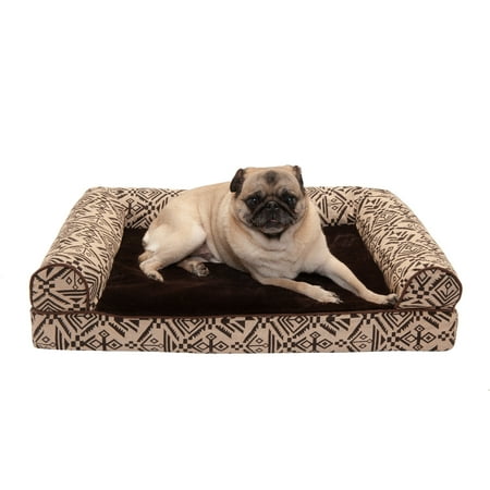 UPC: 0842229118964 | FurHaven Pet Products Southwest Kilim Sofa-Style Orthopedic Pet Bed for Dogs & Cats – Desert Brown  Medium