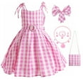 thumbnail image 4 of Hotiary Toddler Baby Girls Holiday Plaid Sleeveless Dress 8 Piece Set Kids Fashion Birthday Party Outfit for 3-8 Years, 4 of 6
