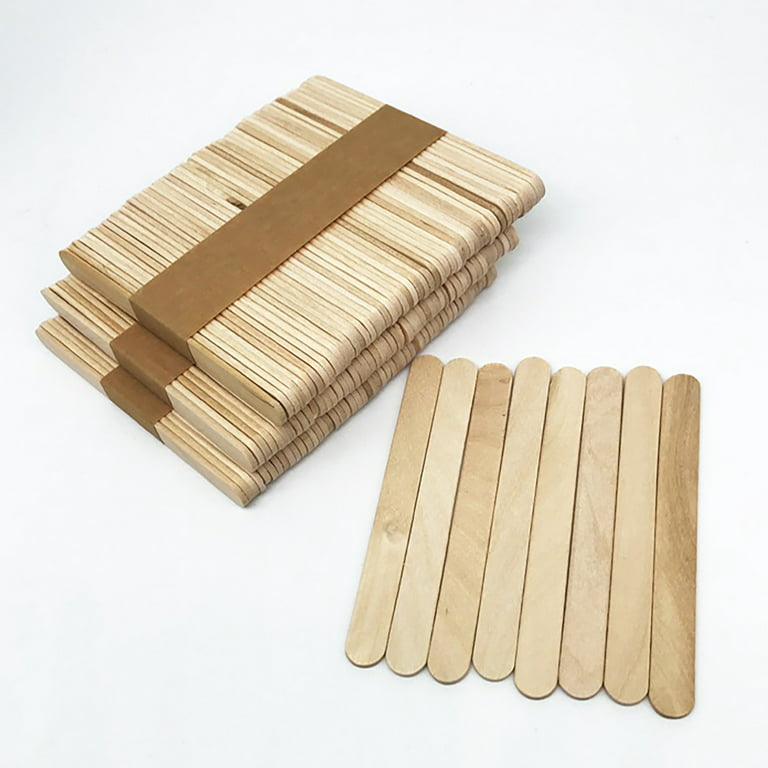 Wood Sticks Sticks Multi-Purpose ICES Wooden Waxing /200/300Count] Popsicle  Tongue [50/100/150 Craft Wax Ice Home DIY 